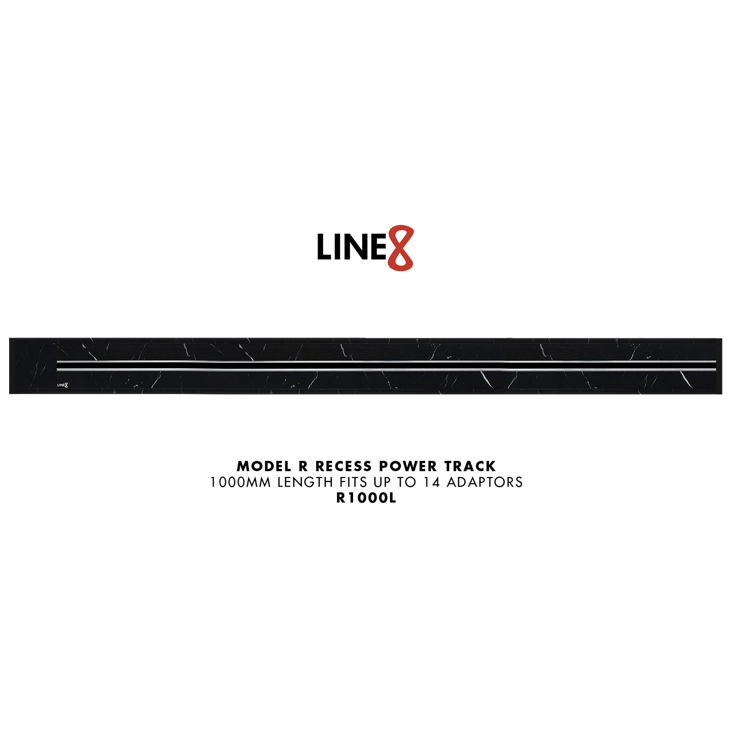 Line8 Model R Recessed Power Track - Spanish Black Marble Finish