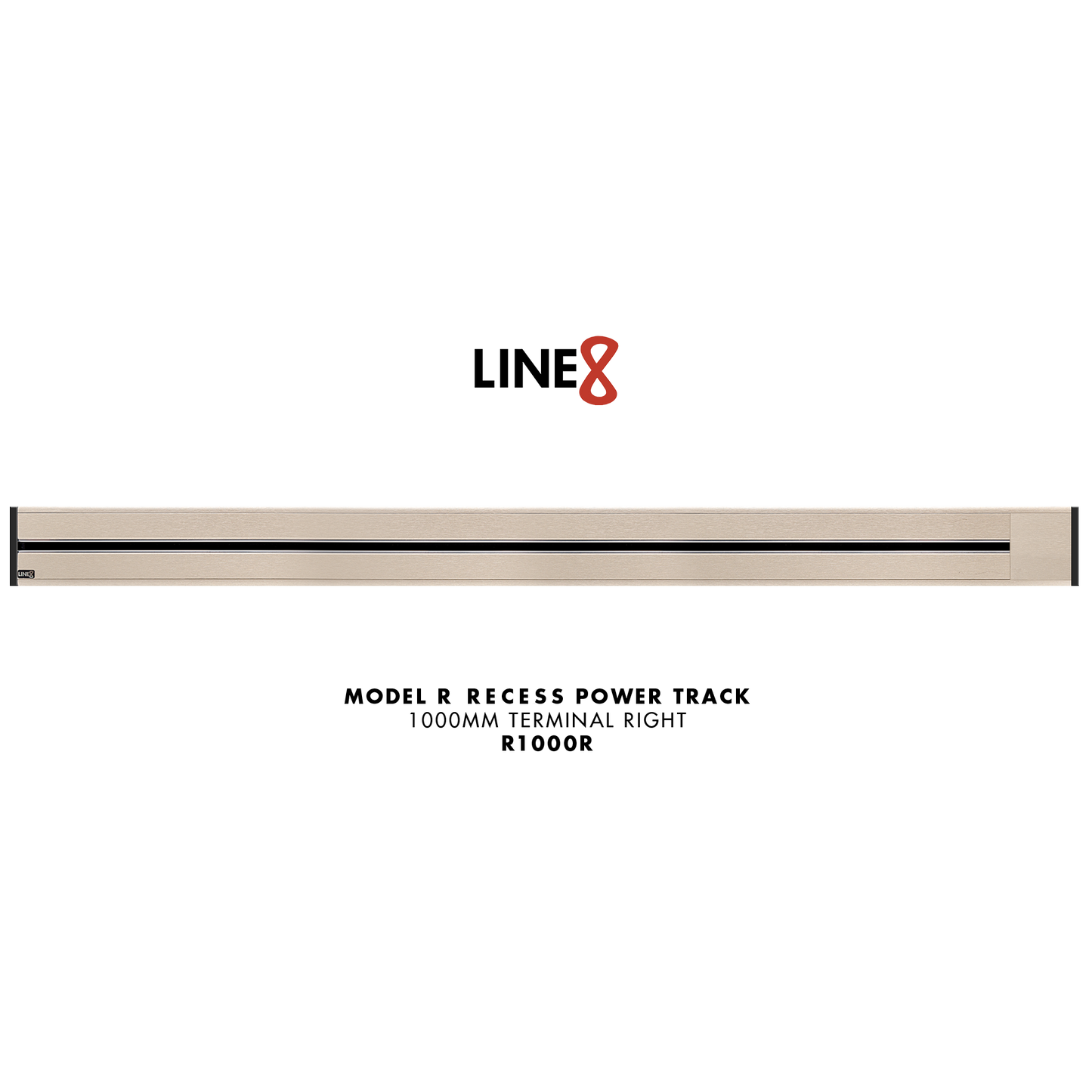 Line8 Model R Recessed Power Track - Champagne Gold Finish