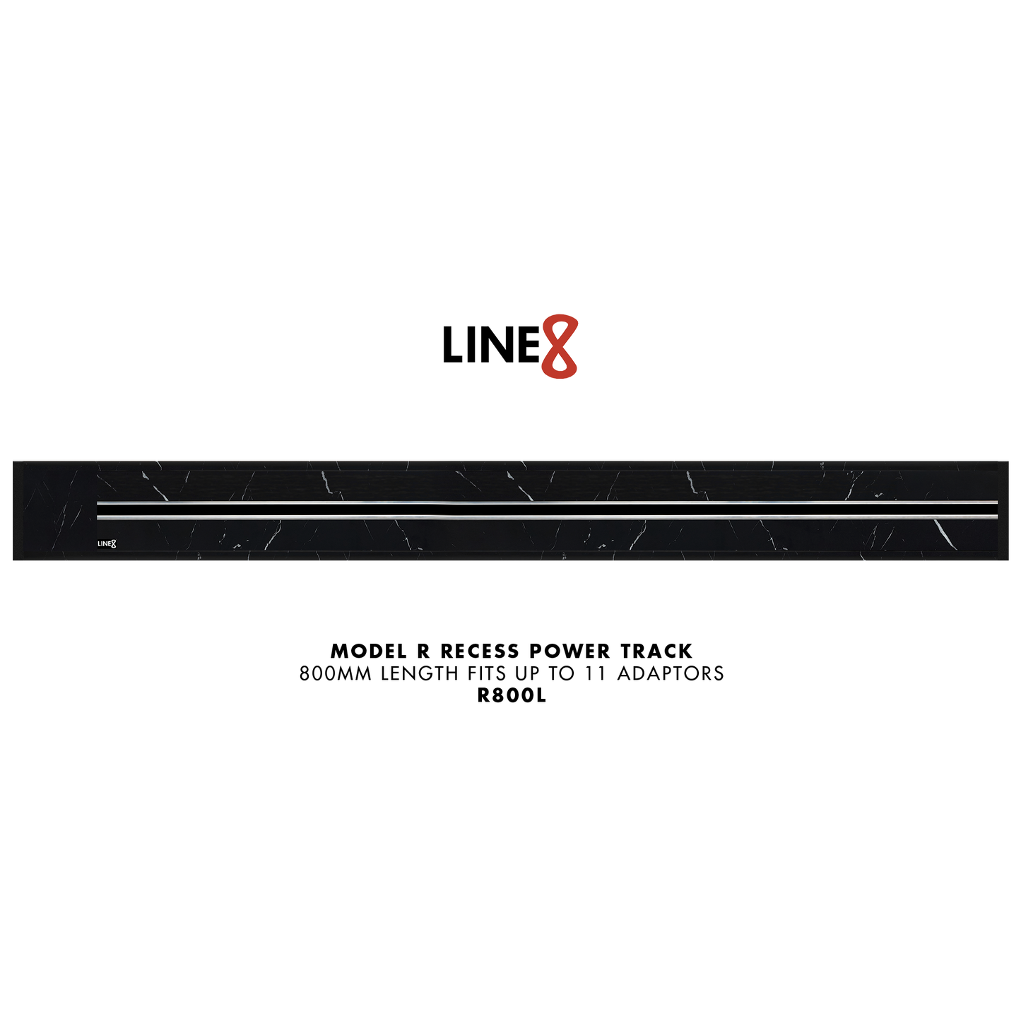 Line8 Model R Recessed Power Track - Spanish Black Marble Finish