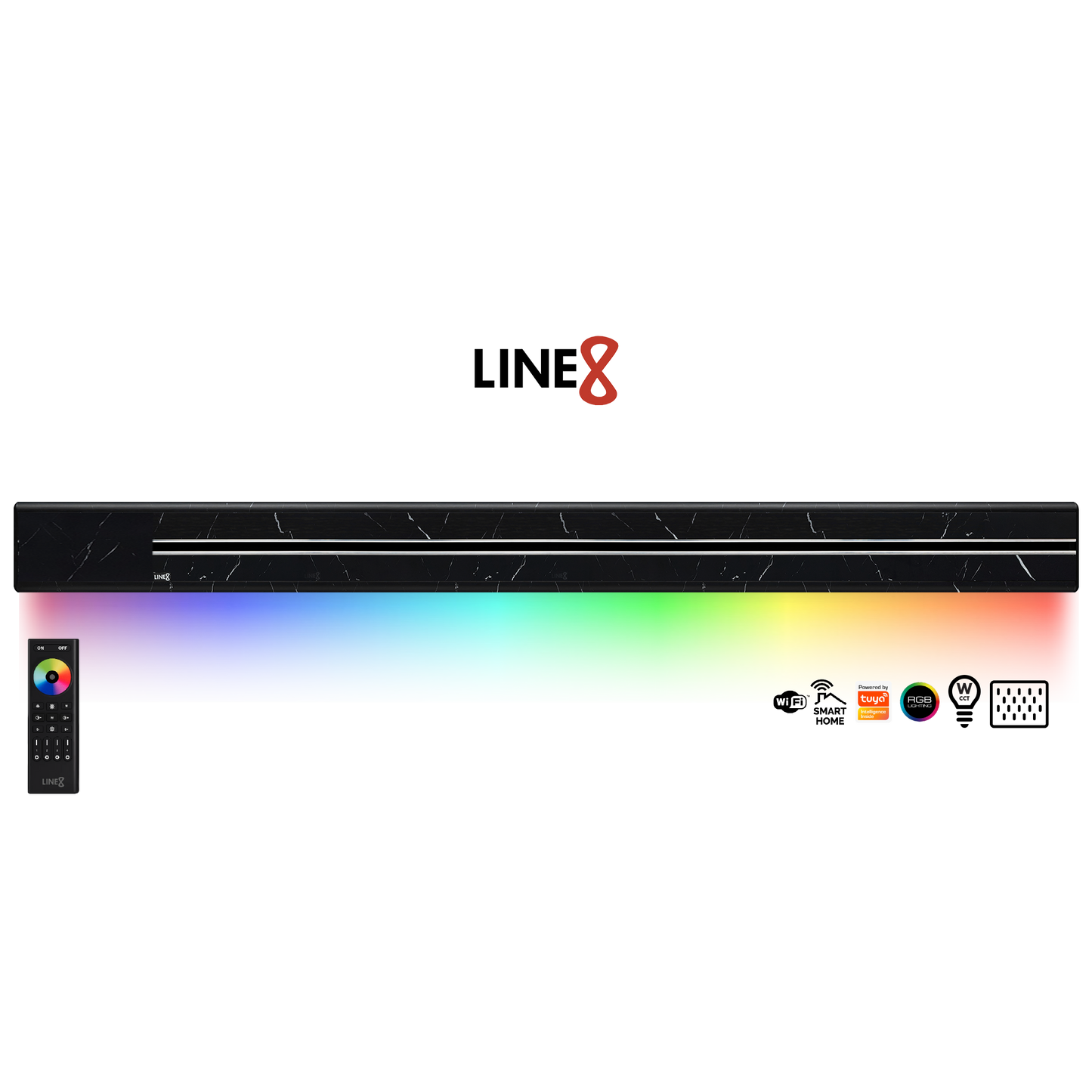 Line8 Model SL Surface Light Power Track - Spanish Black Marble Finish