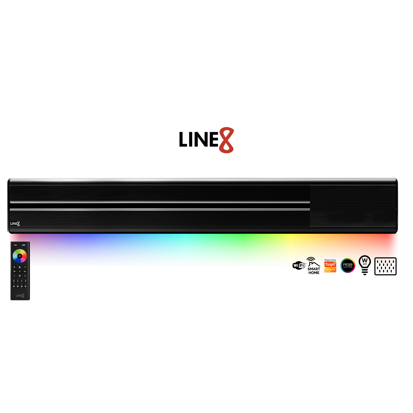 Line8 Model SL Surface Light Power Track - Black Hairline Finish