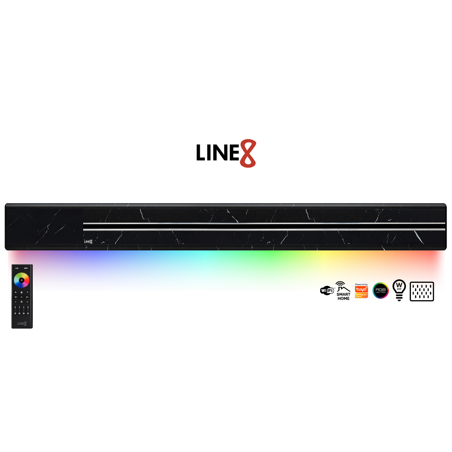 Line8 Model SL Surface Light Power Track - Spanish Black Marble Finish