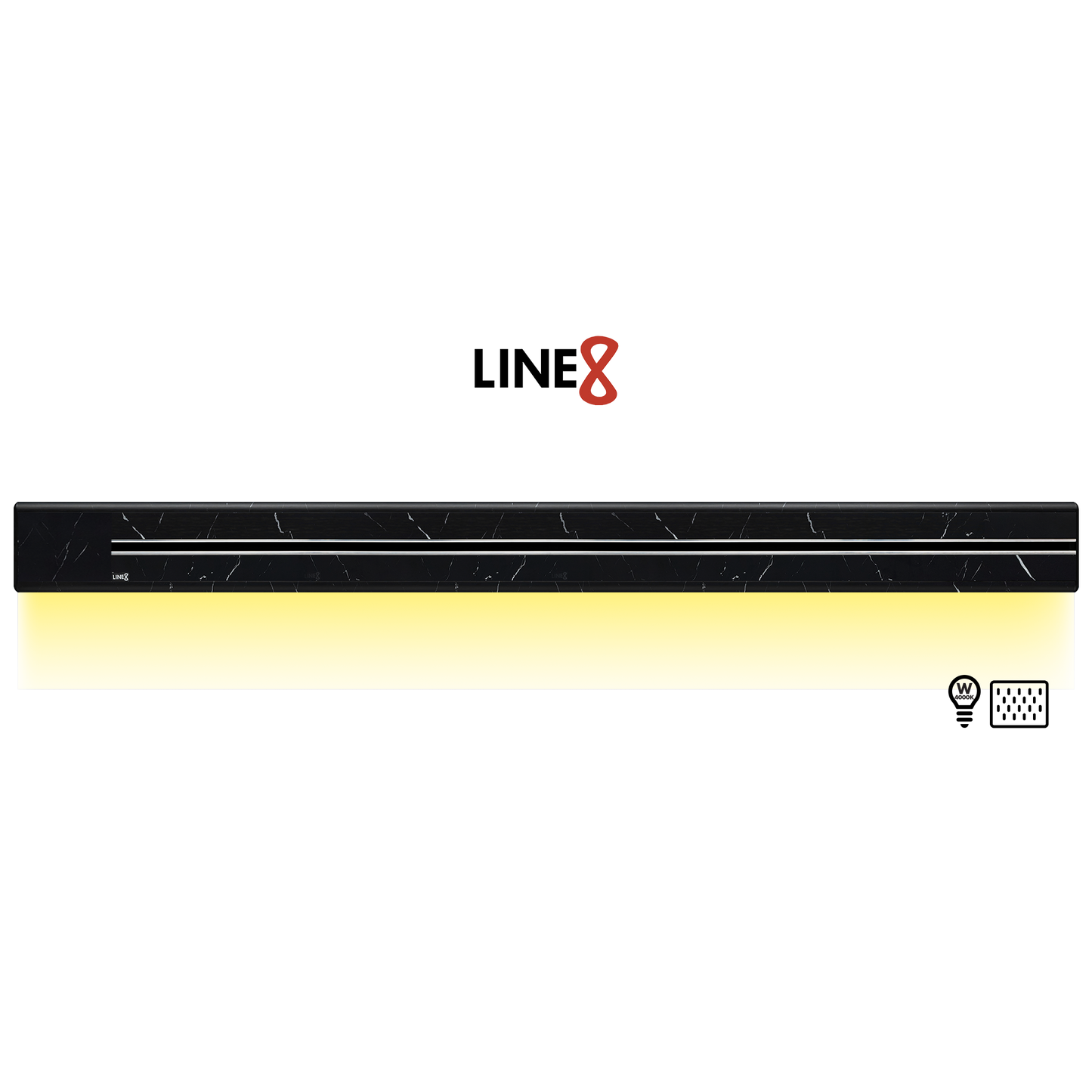 Line8 Model SL Surface Light Power Track - Spanish Black Marble Finish