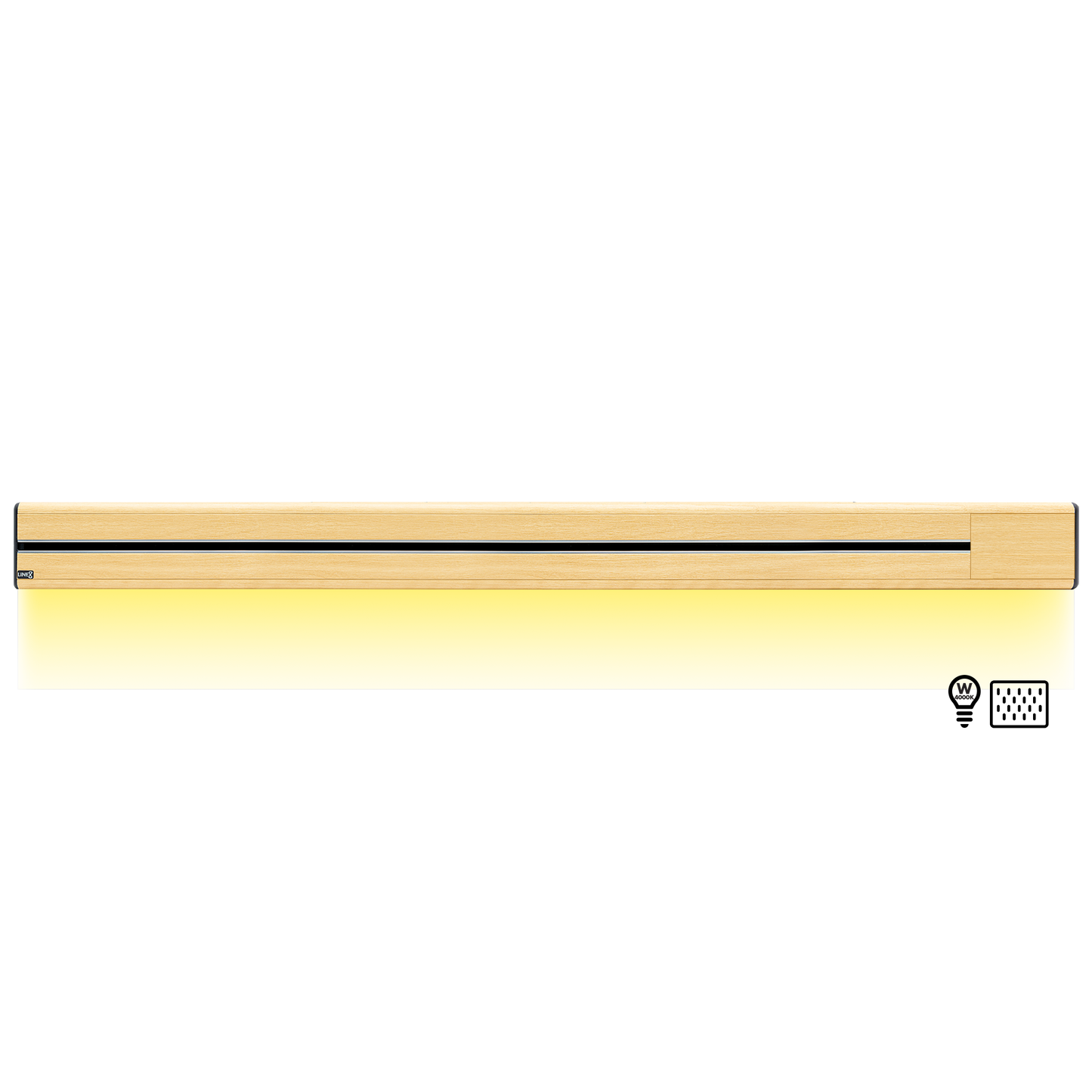 Line8 Model SL Surface Light Power Track - American Spruce Finish