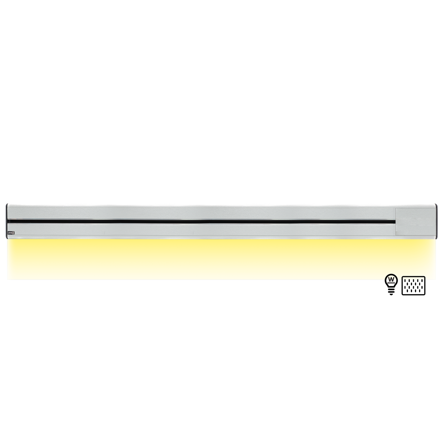 Line8 Model SL Surface Light Power Track - Silver Hairline Finish