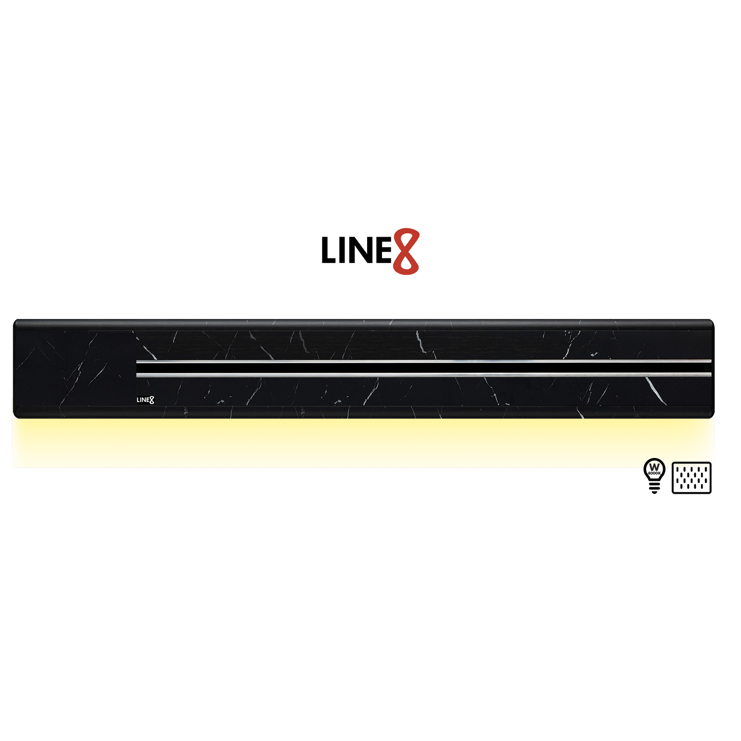 Line8 Model SL Surface Light Power Track - Spanish Black Marble Finish