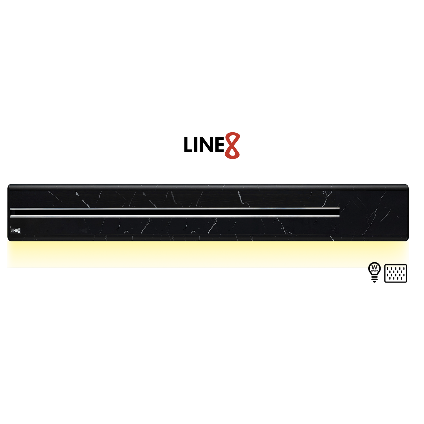 Line8 Model SL Surface Light Power Track - Spanish Black Marble Finish