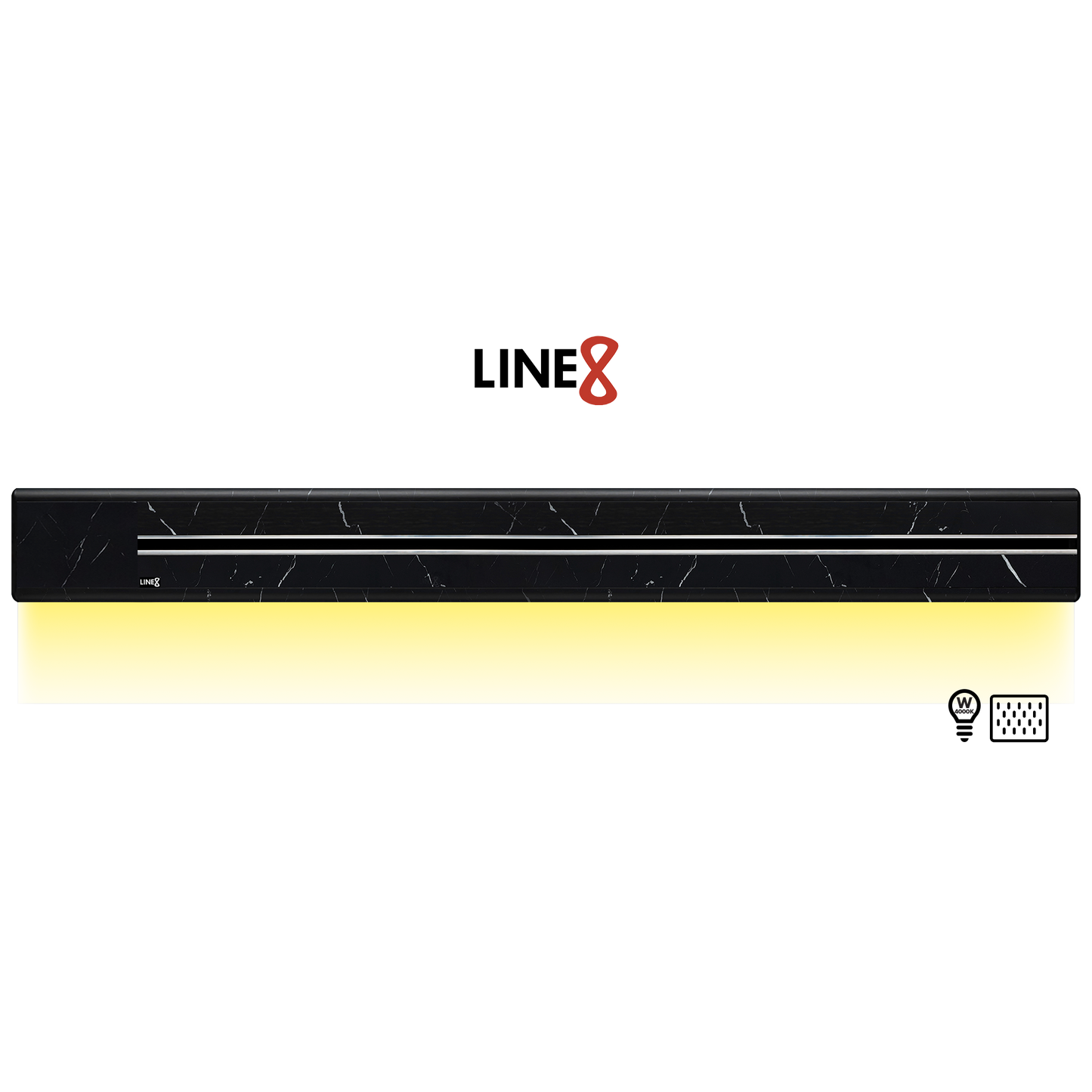 Line8 Model SL Surface Light Power Track - Spanish Black Marble Finish
