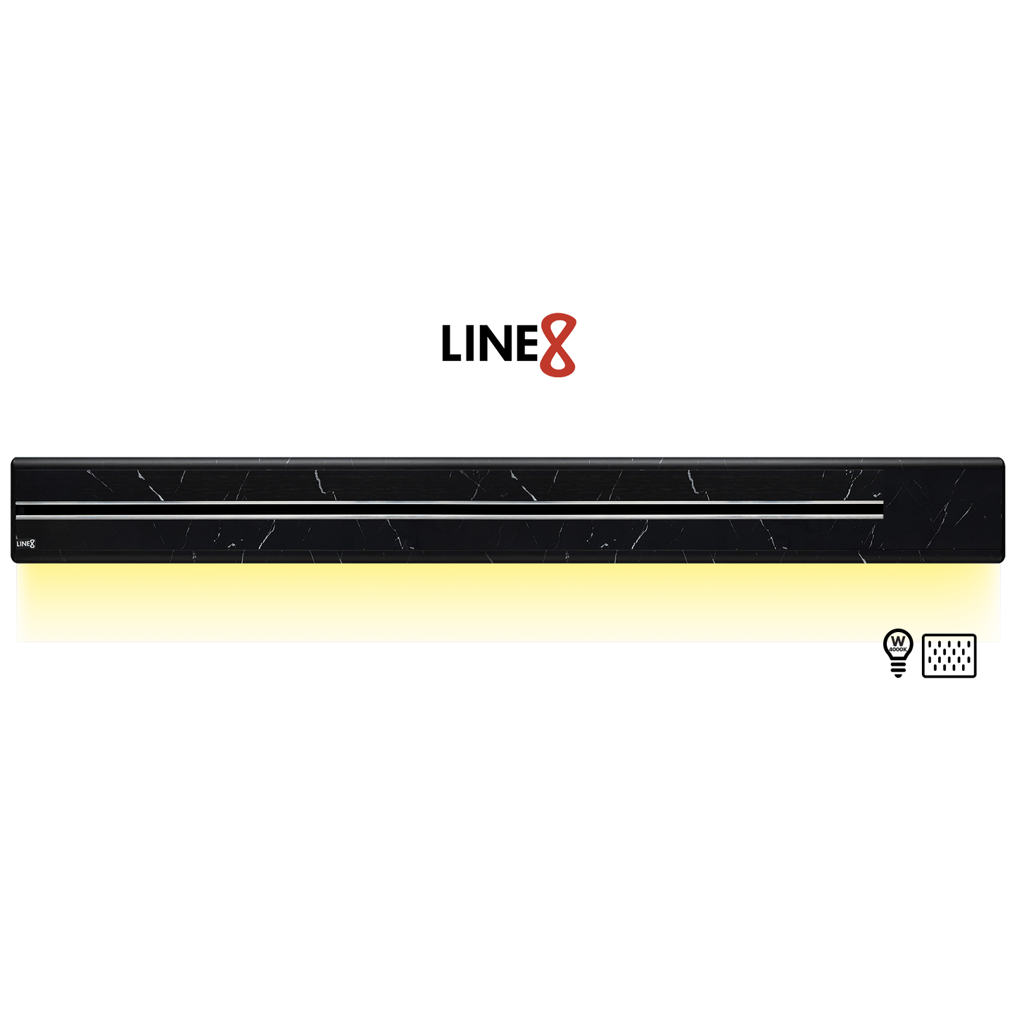 Line8 Model SL Surface Light Power Track - Spanish Black Marble Finish