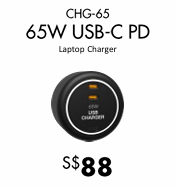 1 x CHG-65 USB-C PD Laptop Charger (UP:S$95.92)