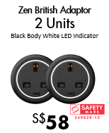 2 x Zen-UKS Black Body, White LED Indicator (UP:S$64)