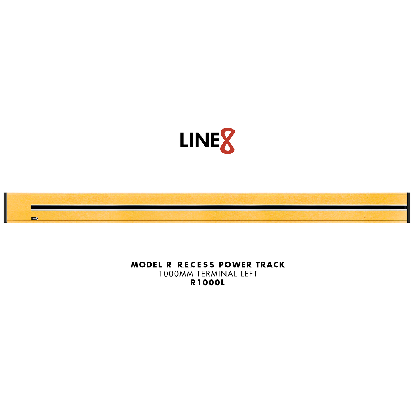 Line8 Model R Recessed Power Track - Gold Hairline Finish