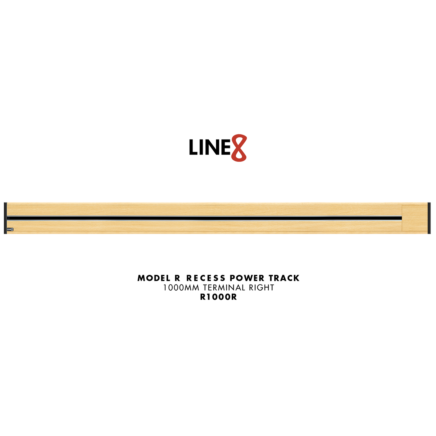 Line8 Model R Recessed Power Track - American Spruce Finish