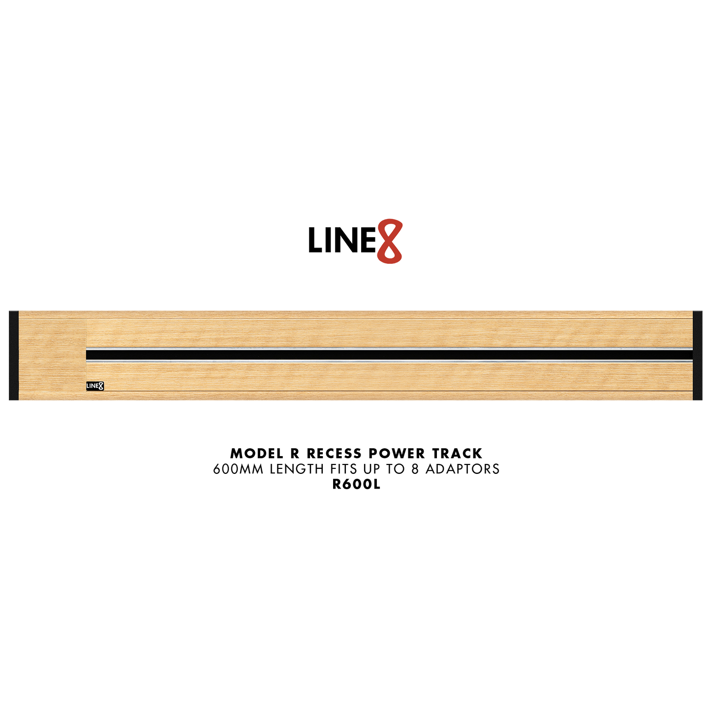 Line8 Model R Recessed Power Track - American Spruce Finish