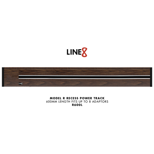 Line8 Model R Recessed Power Track  - Brazilian Rosewood Finish