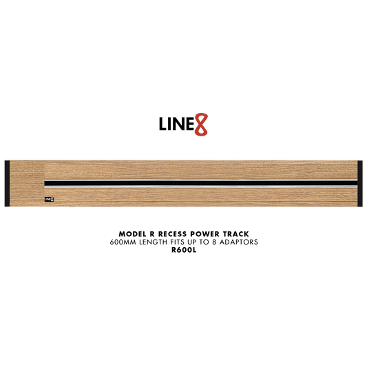 Line8 Model R Recessed Power Track - Burmese Teak Finish