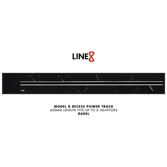 Line8 Model R Recessed Power Track  - Spanish Black Marble Finish