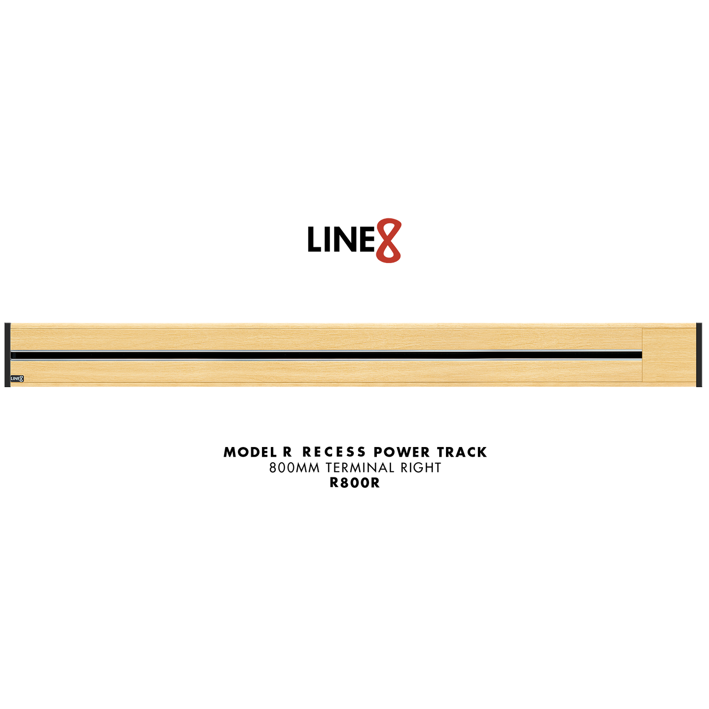 Line8 Model R Recessed Power Track - American Spruce Finish