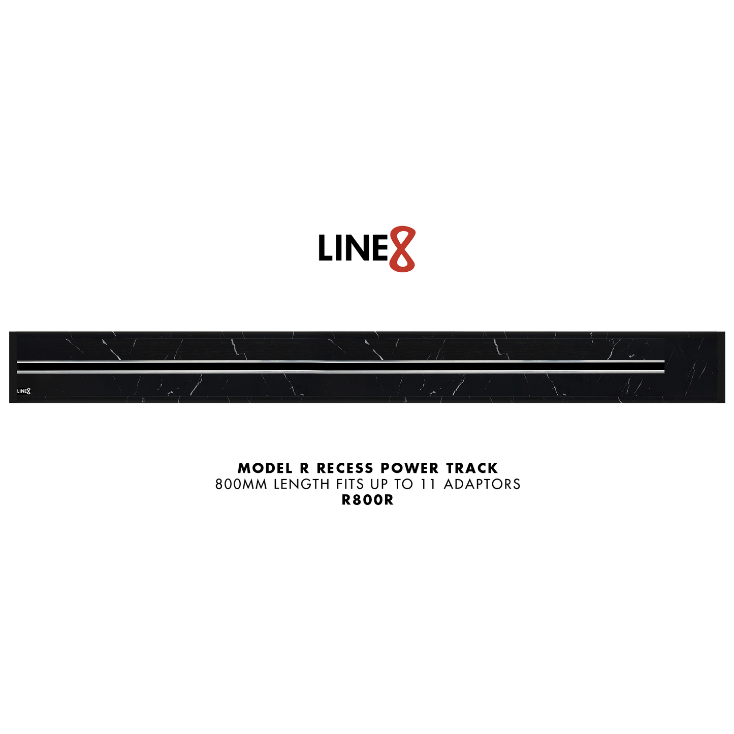 Line8 Model R Recessed Power Track  - Spanish Black Marble Finish