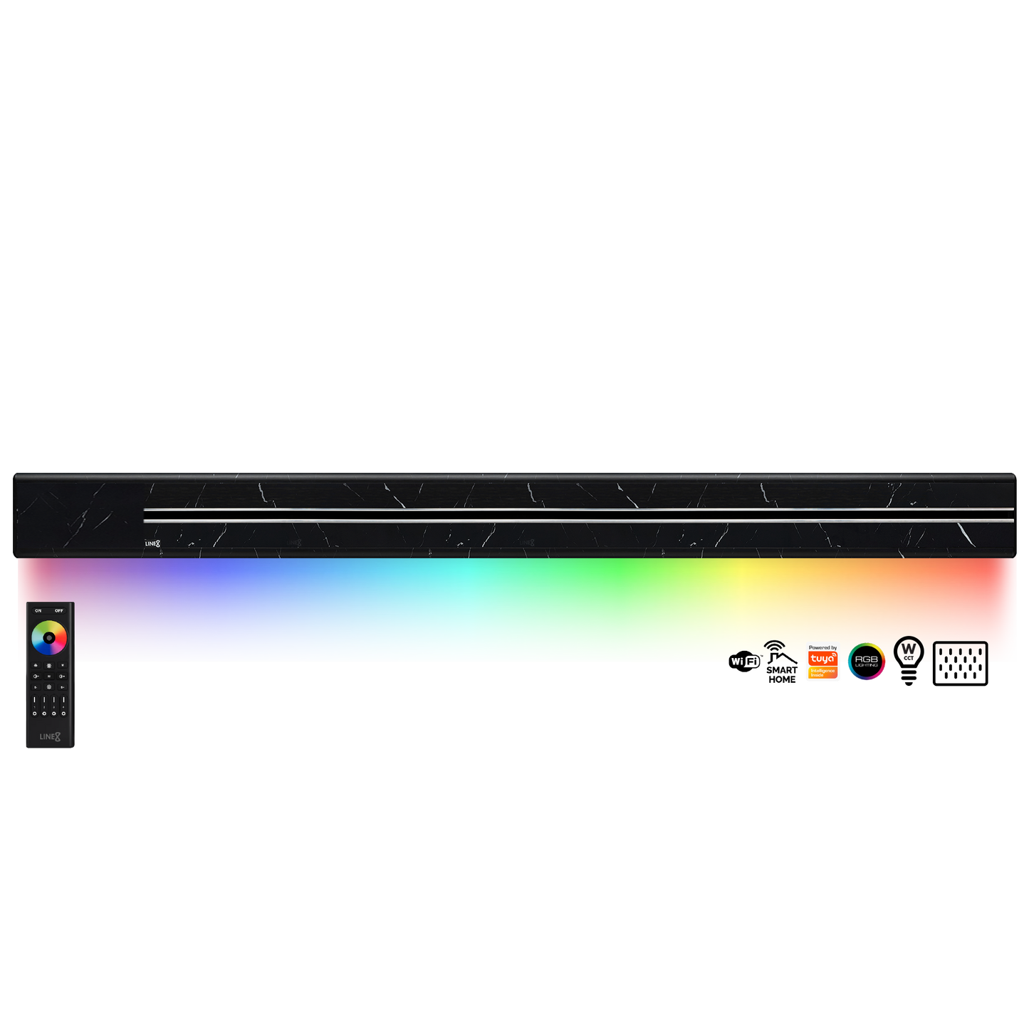 Line8 Model SL Surface Light Power Track - Spanish Black Marble Finish