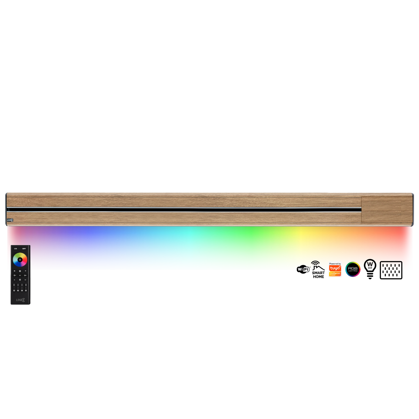 Line8 Model SL Surface Light Power Track - Burmese Teak Finish