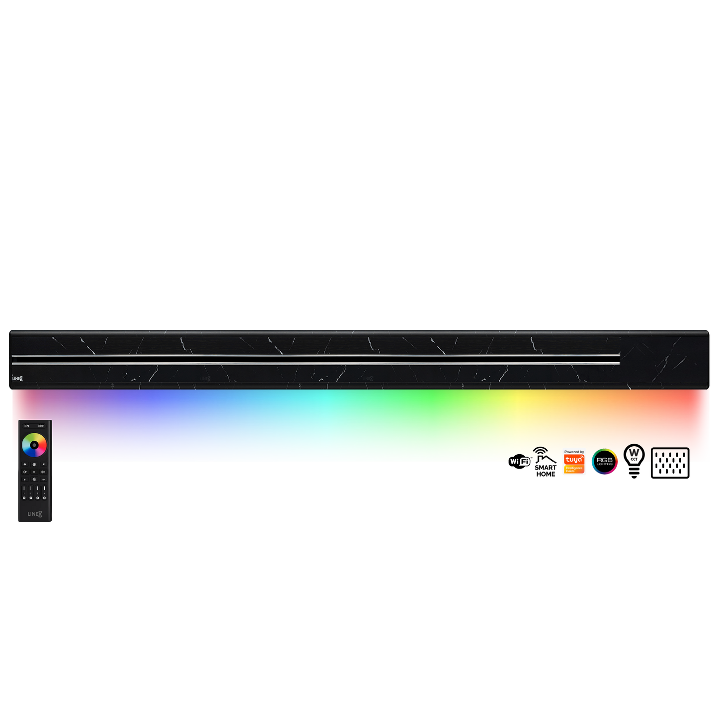 Line8 Model SL Surface Light Power Track - Spanish Black Marble Finish