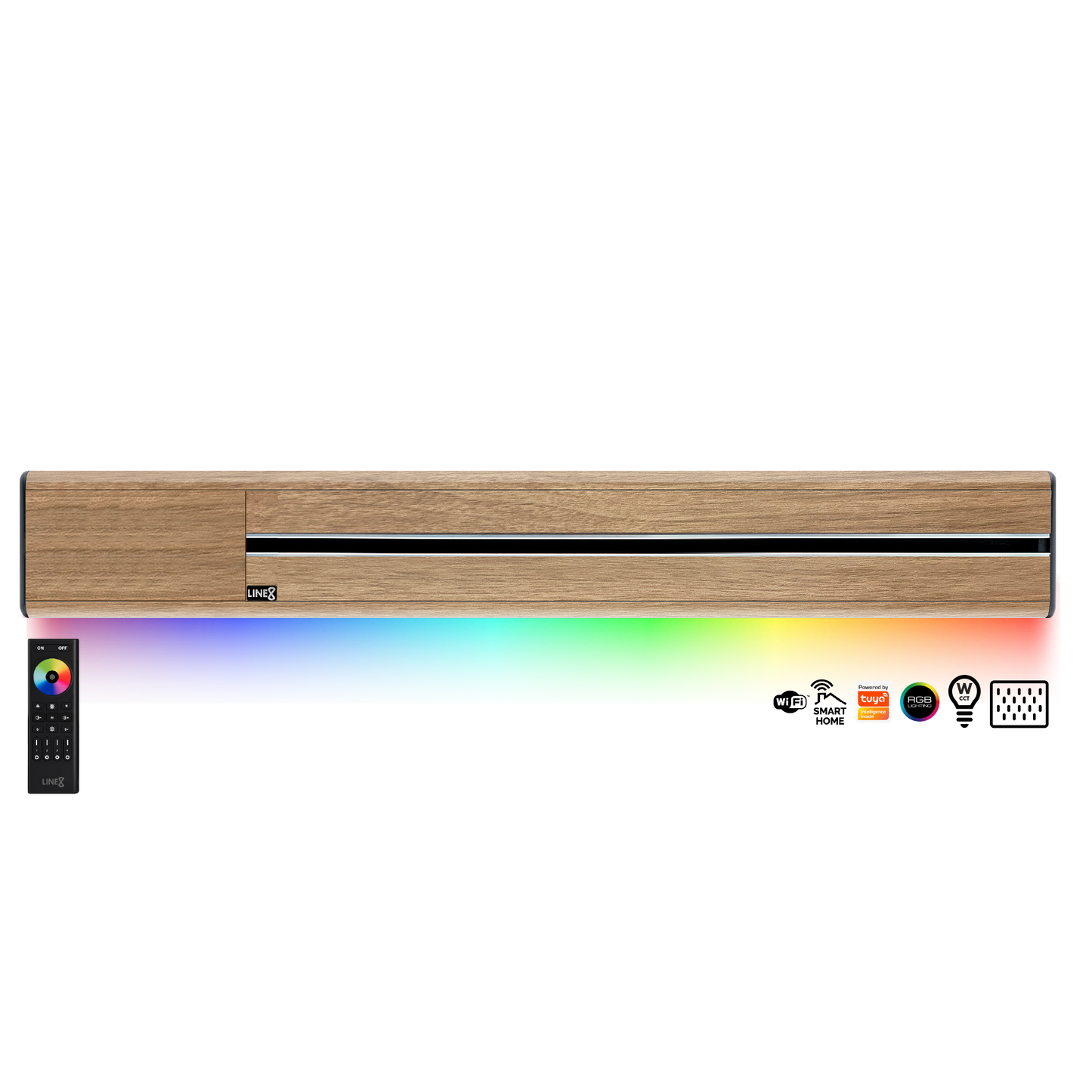 Line8 Model SL Surface Light Power Track - Burmese Teak Finish