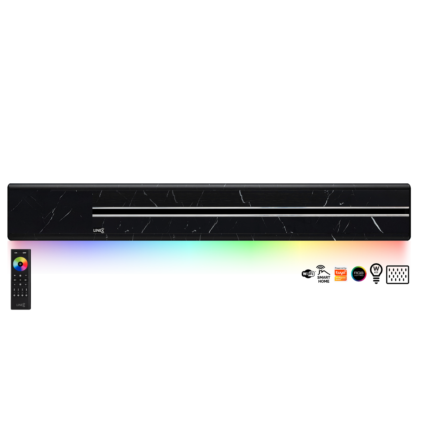 Line8 Model SL Surface Light Power Track - Spanish Black Marble Finish