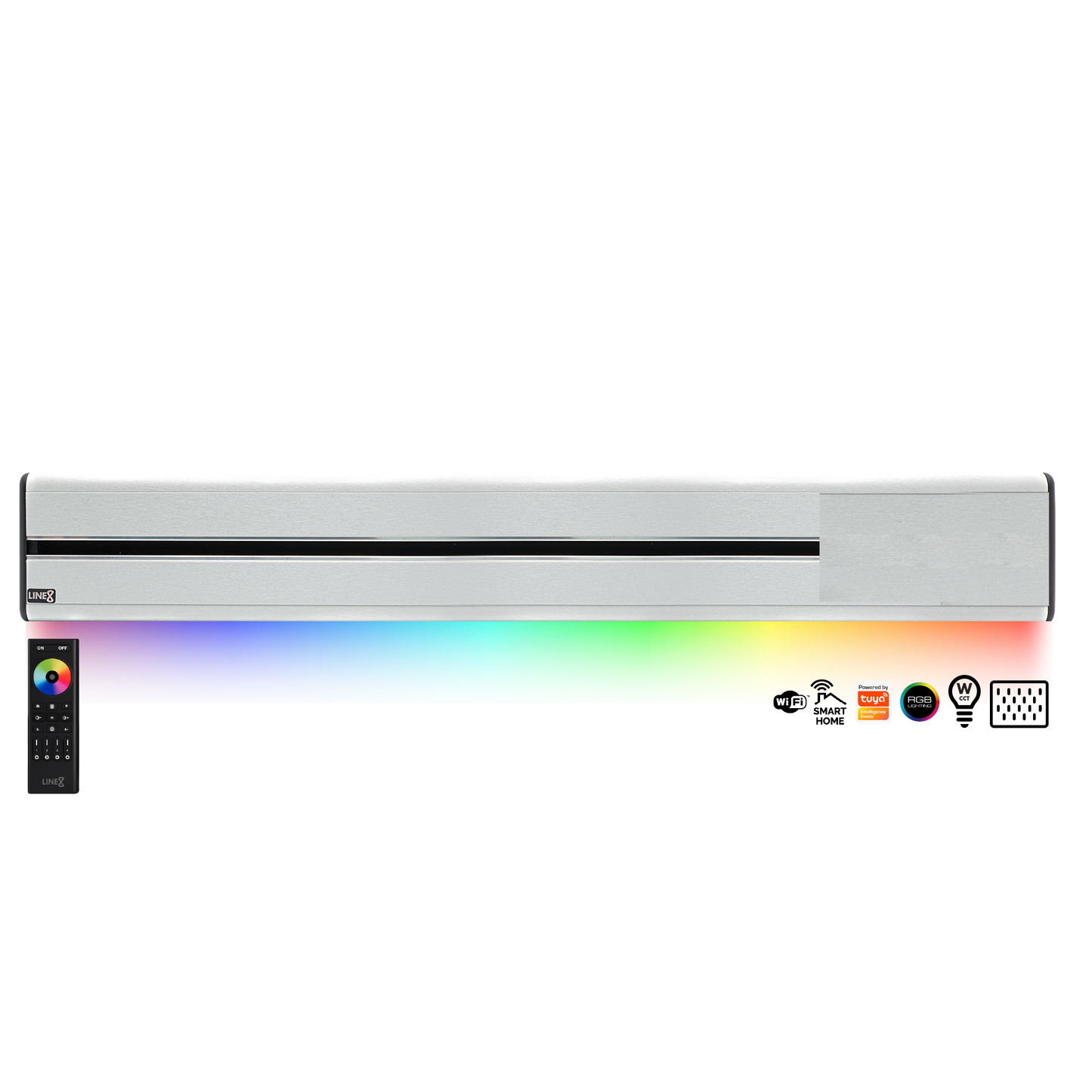 Line8 Model SL Surface Light Power Track - Silver Hairline Finish
