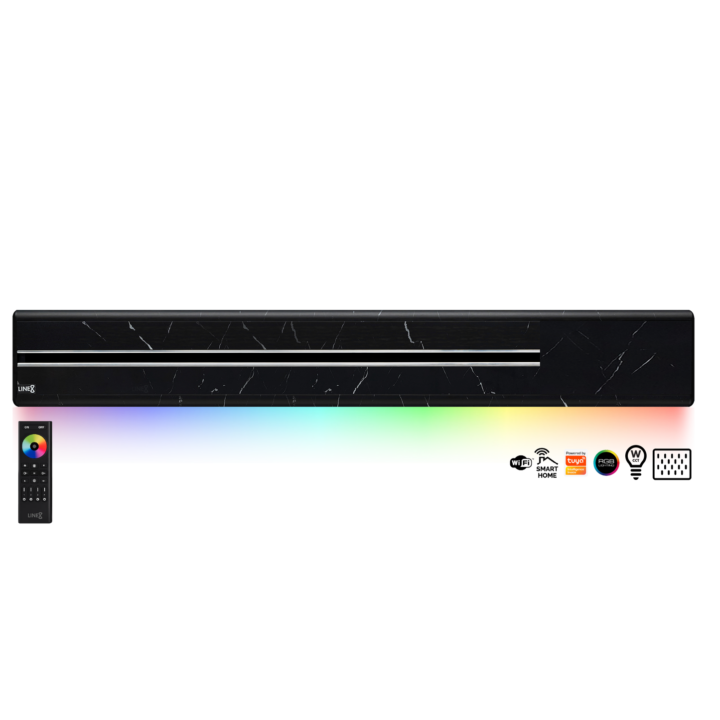 Line8 Model SL Surface Light Power Track - Spanish Black Marble Finish