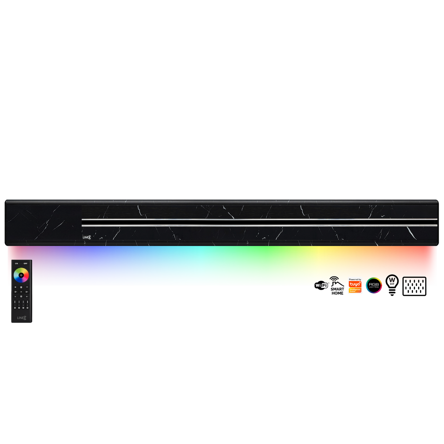Line8 Model SL Surface Light Power Track - Spanish Black Marble Finish