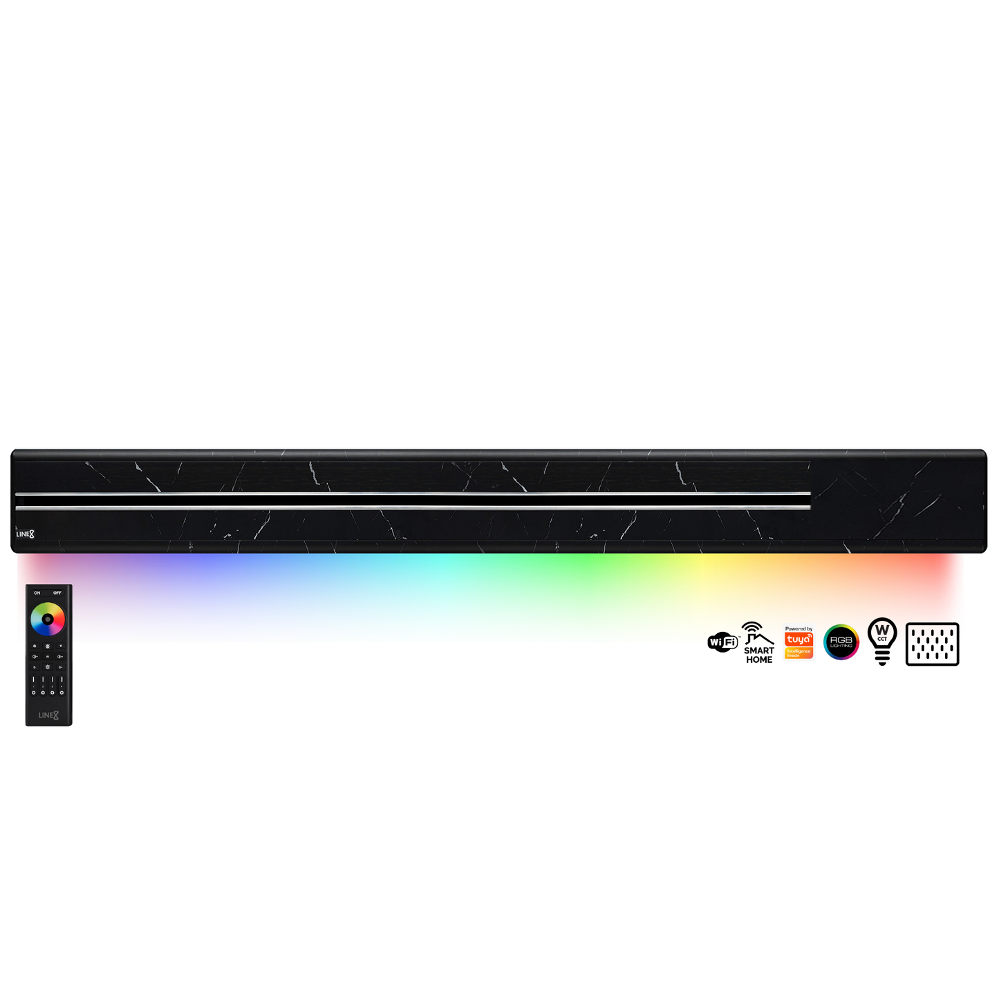 Line8 Model SL Surface Light Power Track - Spanish Black Marble Finish