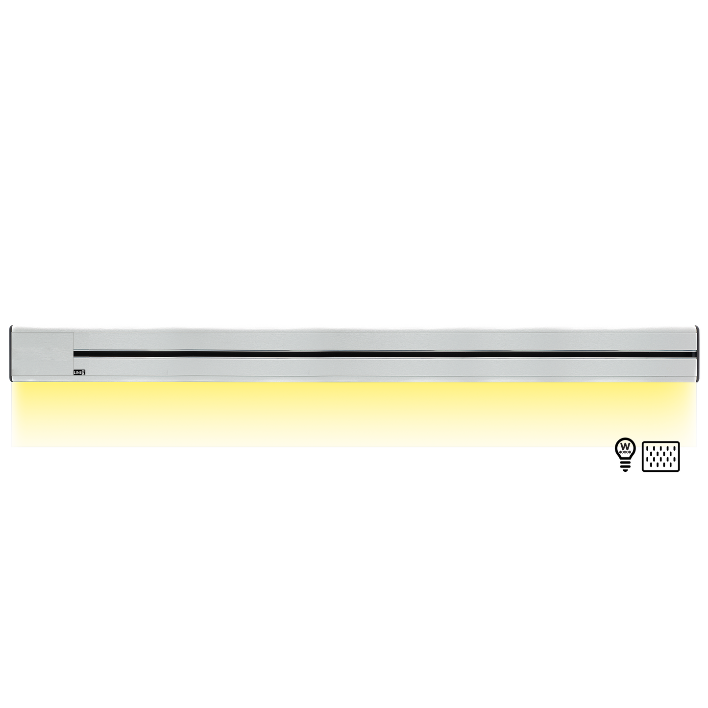 Line8 Model SL Surface Light Power Track - Silver Hairline Finish