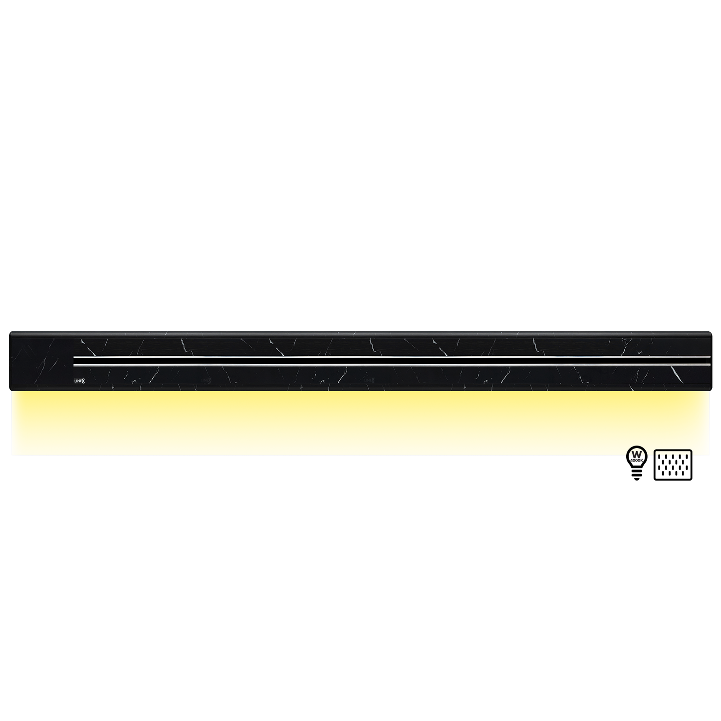 Line8 Model SL Surface Light Power Track - Spanish Black Marble Finish