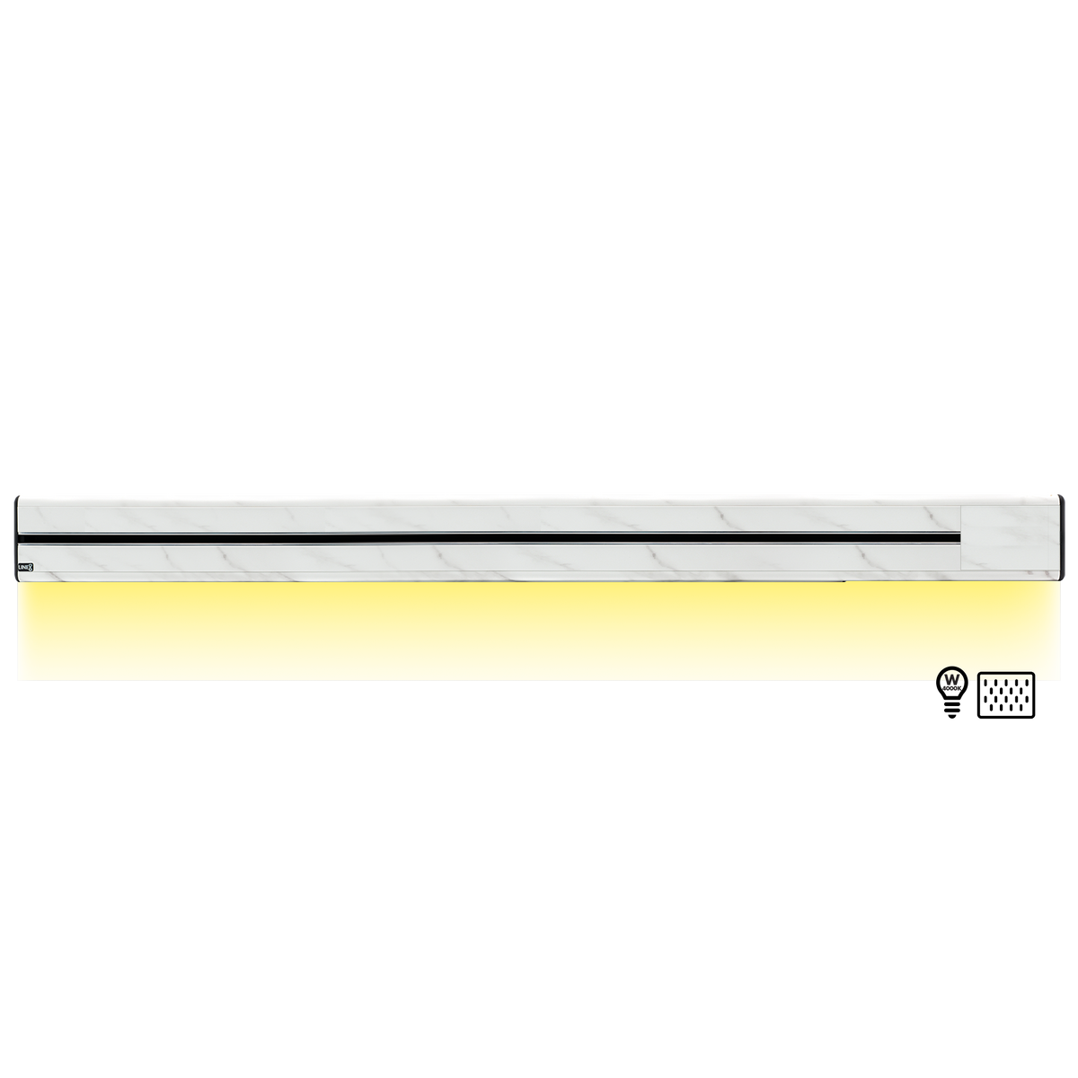Line8 Model SL Surface Light Power Track - Indian White Marble Finish