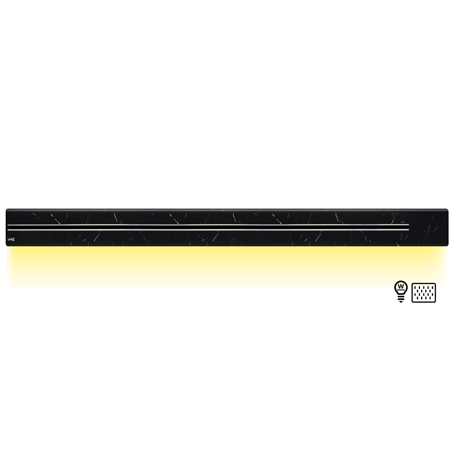 Line8 Model SL Surface Light Power Track - Spanish Black Marble Finish