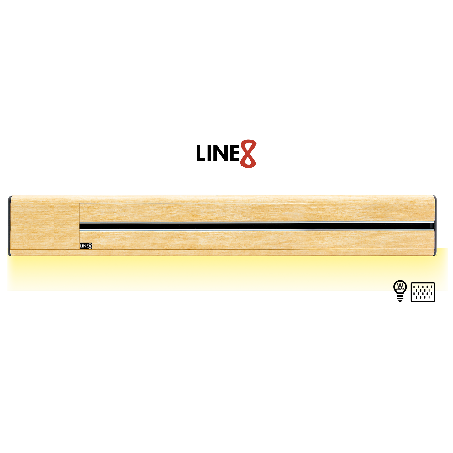 Line8 Model SL Surface Light Power Track - American Spruce Finish