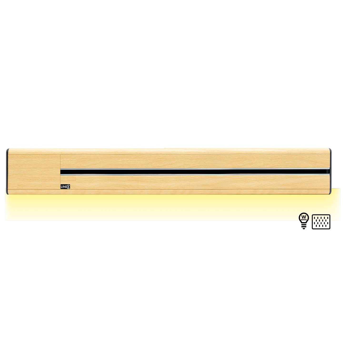 Line8 Model SL Surface Light Power Track - American Spruce Finish