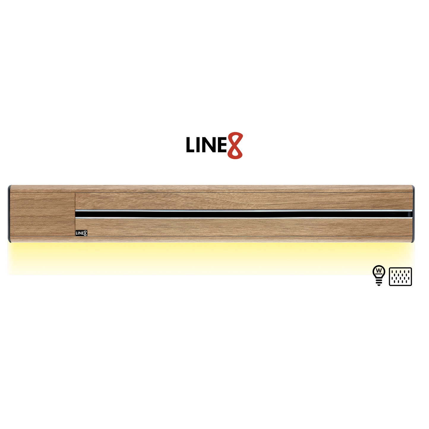 Line8 Model SL Surface Light Power Track - Burmese Teak Finish