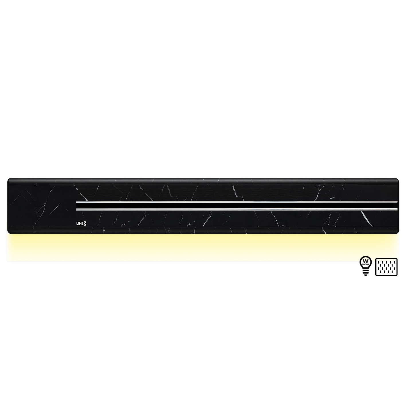 Line8 Model SL Surface Light Power Track - Spanish Black Marble Finish