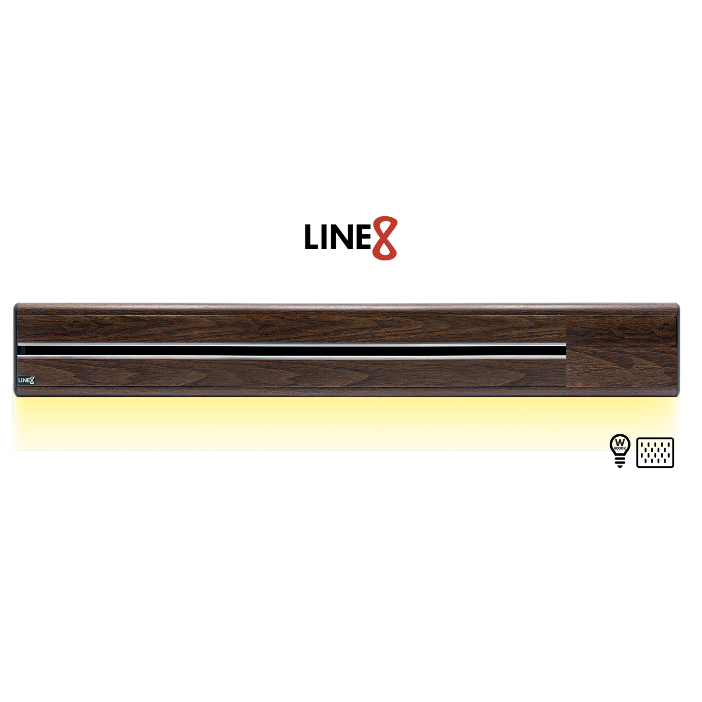 Line8 Model SL Surface Light Power Track - Brazilian Rosewood Finish