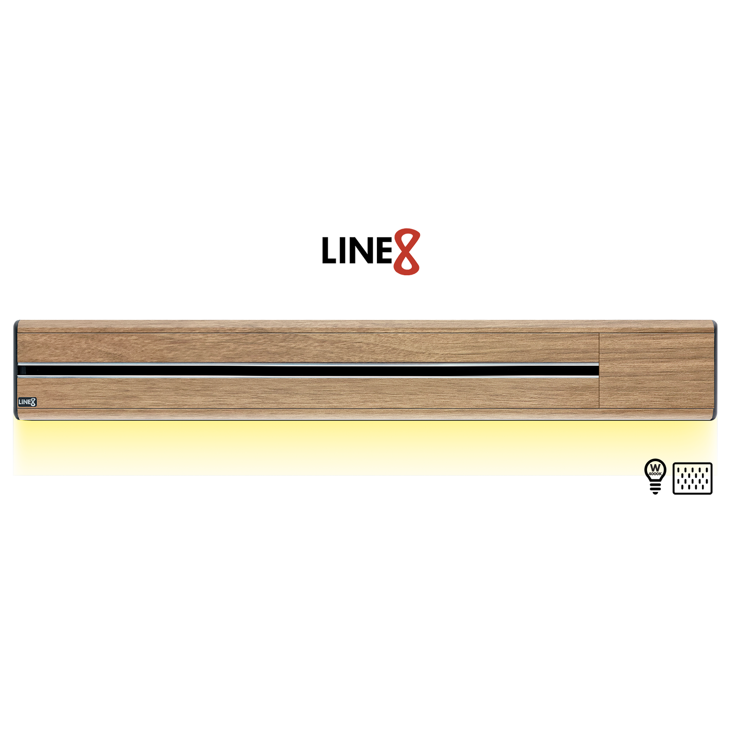 Line8 Model SL Surface Light Power Track - Burmese Teak Finish