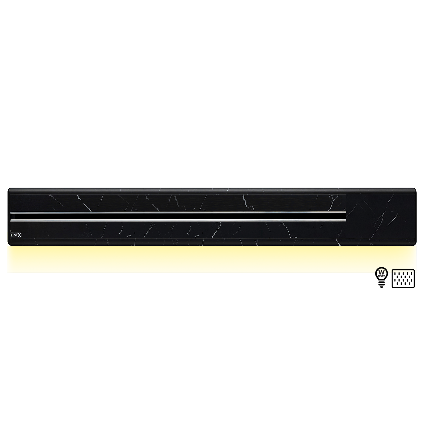 Line8 Model SL Surface Light Power Track - Spanish Black Marble Finish