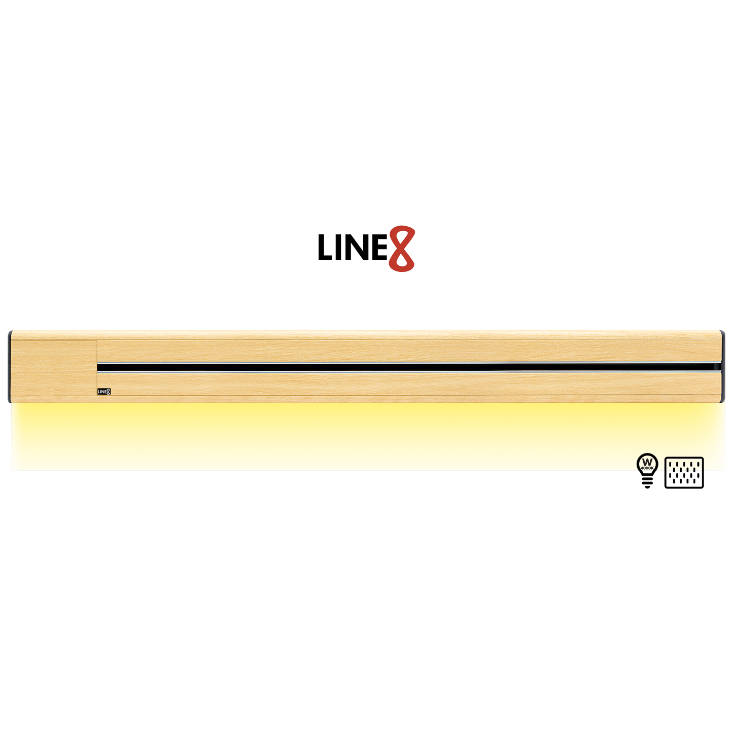 Line8 Model SL Surface Light Power Track - American Spruce Finish