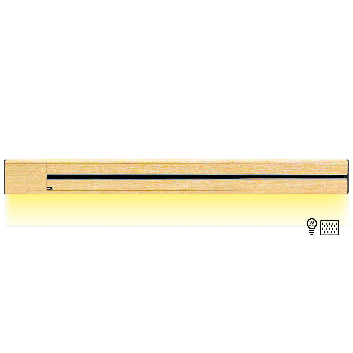 Line8 Model SL Surface Light Power Track - American Spruce Finish