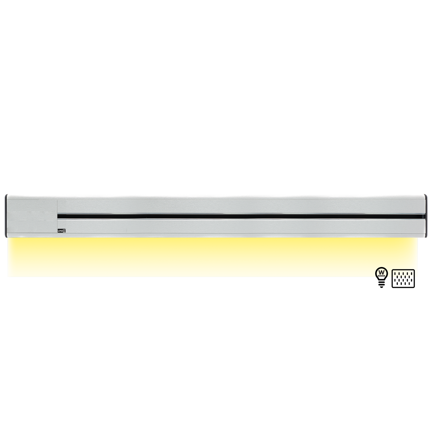 Line8 Model SL Surface Light Power Track - Silver Hairline Finish