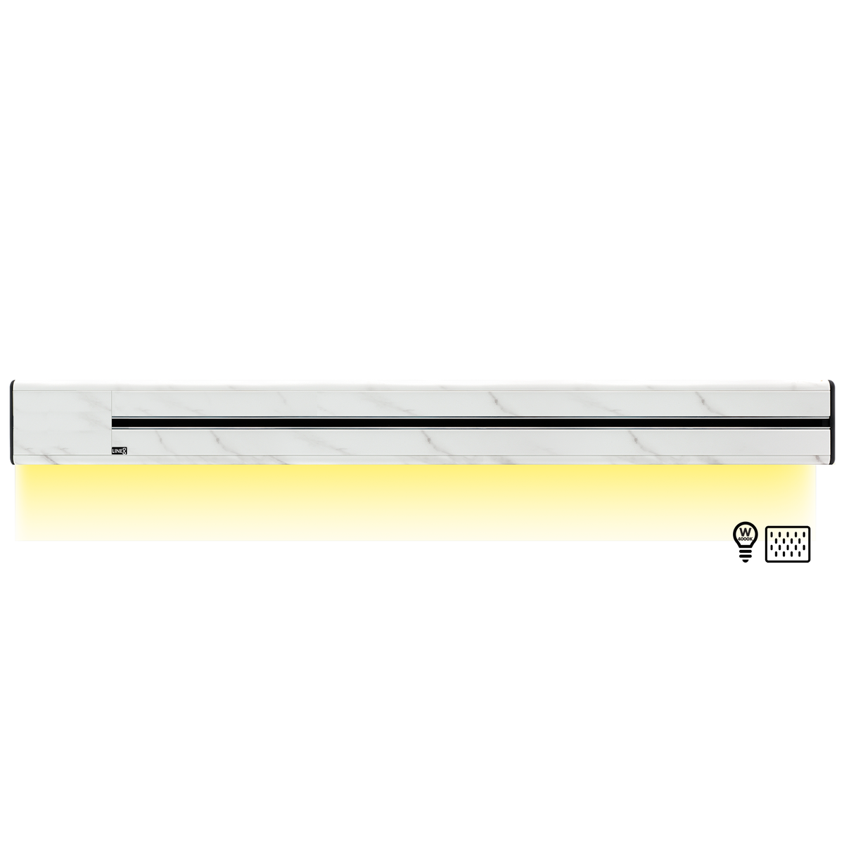 Line8 Model SL Surface Light Power Track - Indian White Marble Finish