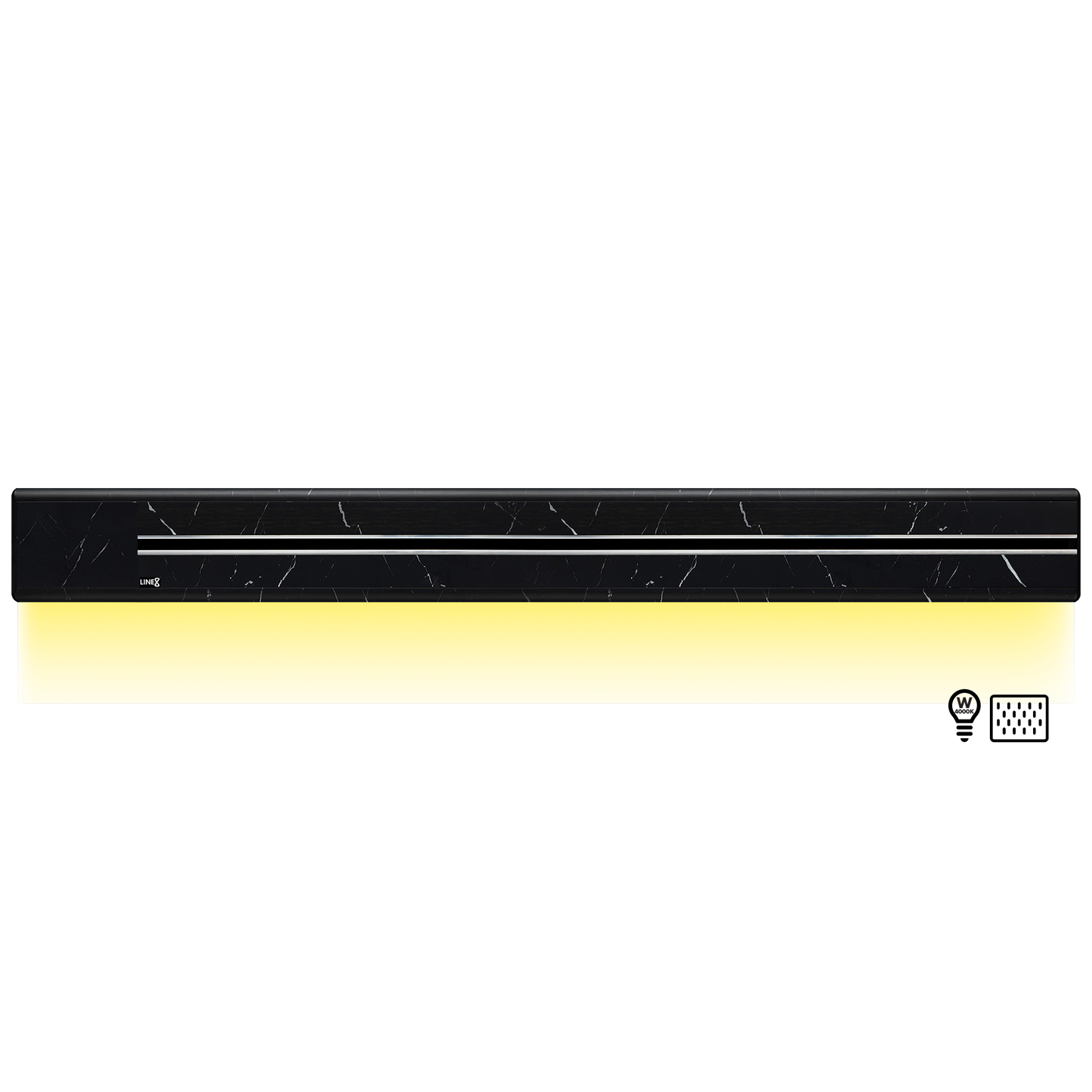 Line8 Model SL Surface Light Power Track - Spanish Black Marble Finish