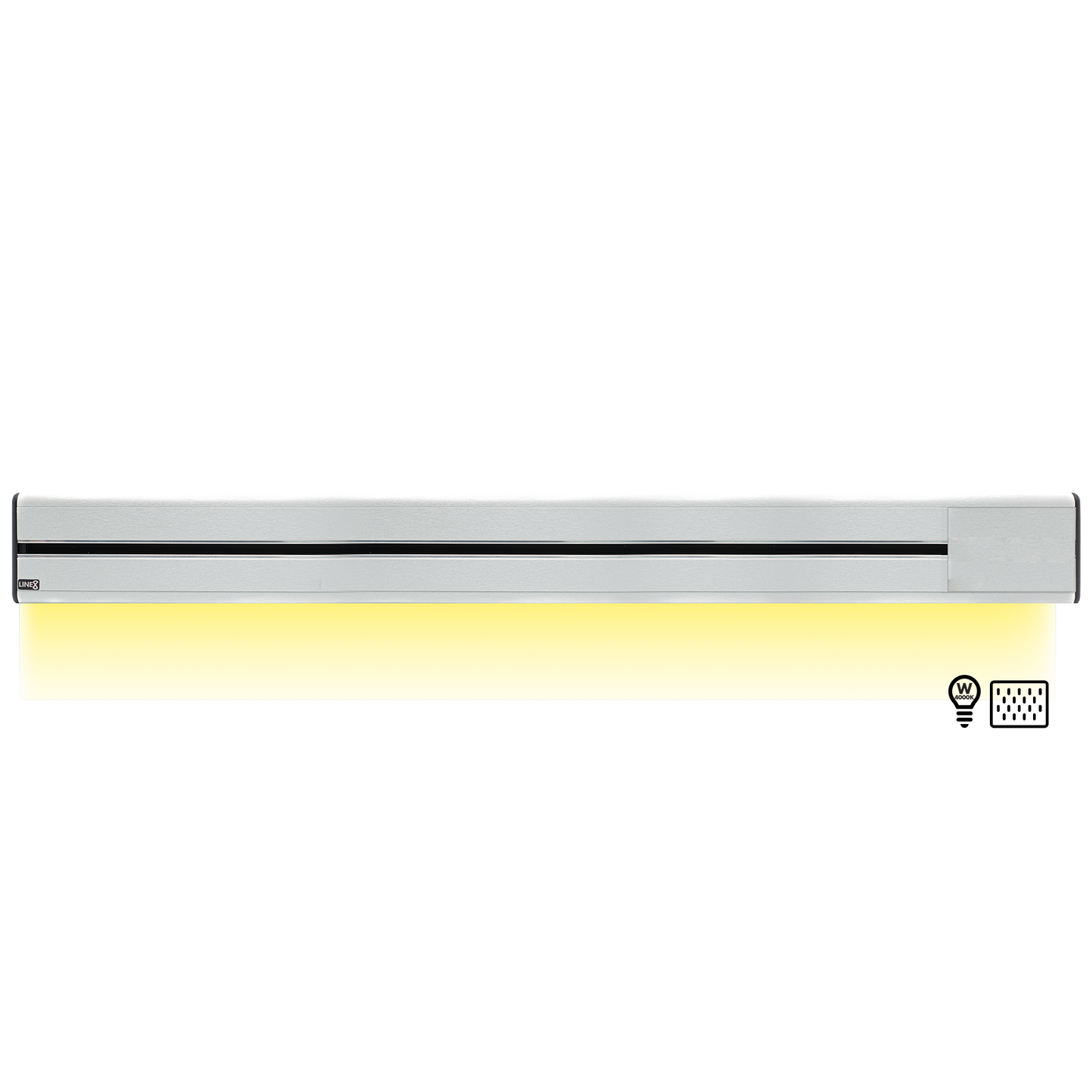Line8 Model SL Surface Light Power Track - Silver Hairline Finish
