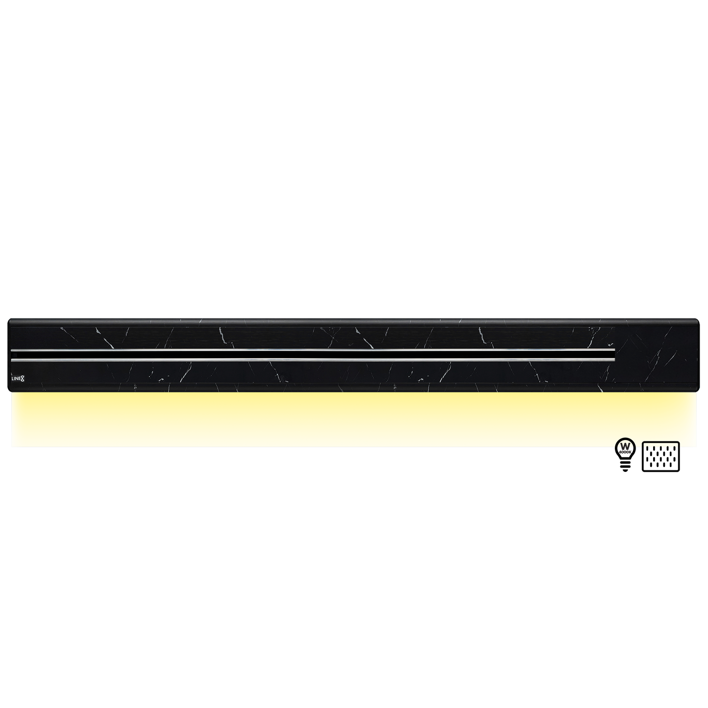 Line8 Model SL Surface Light Power Track - Spanish Black Marble Finish
